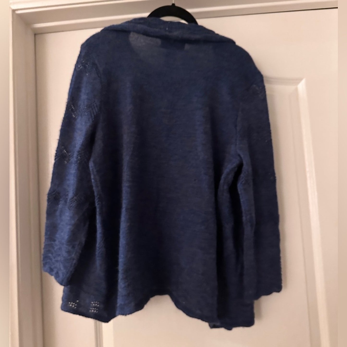 Alfred Dunner blue knit wool blend stylish sweater size medium