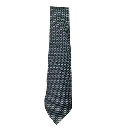 Hermes green and blue 100% silk tie
