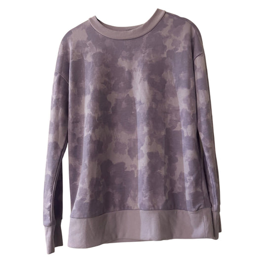 Mondetta abstract purple floral print sweater size extra small