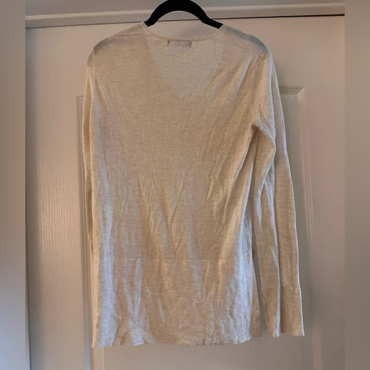 Zara knit cozy lightweight oatmeal vneck sweater size xs
