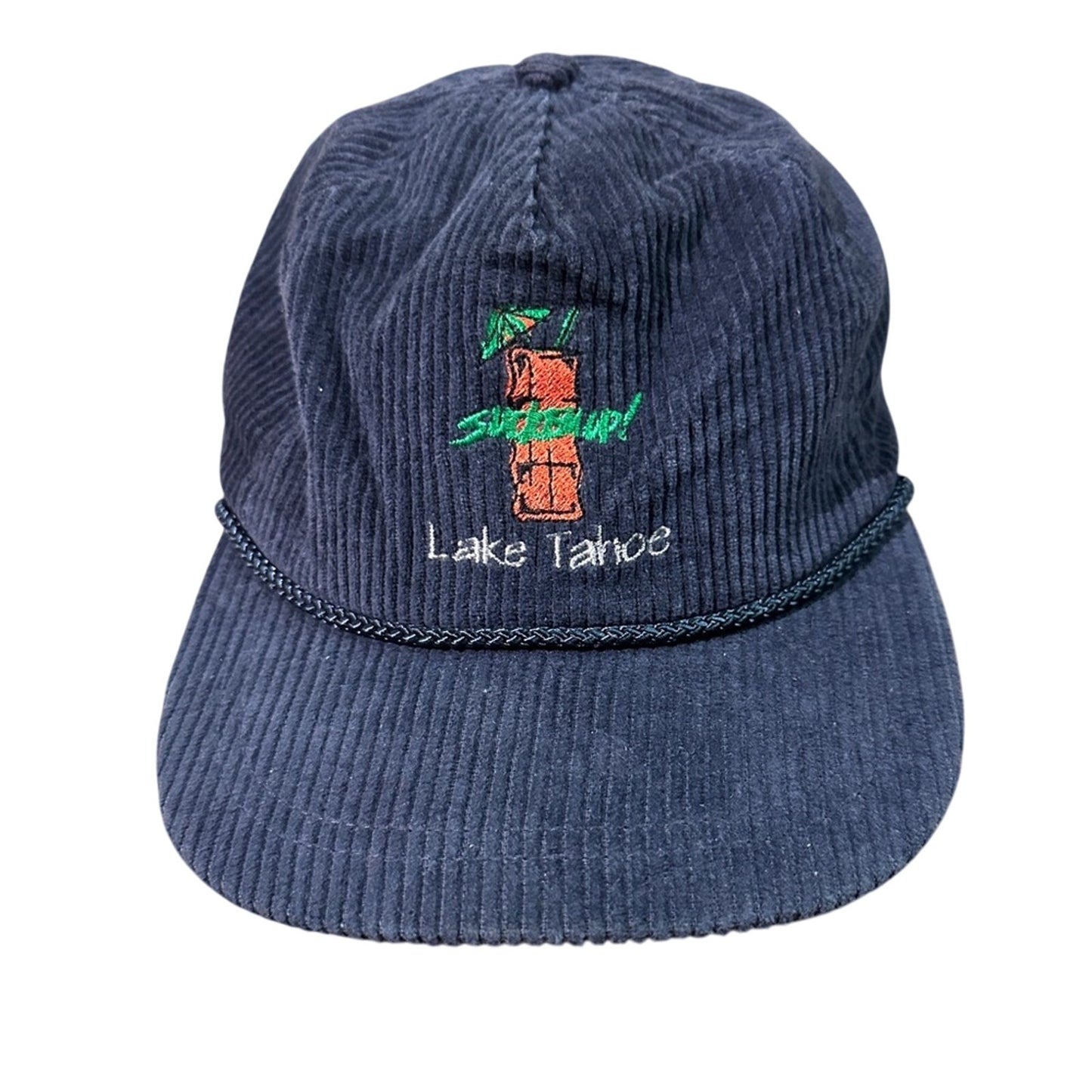 Lake Tahoe suckem up blue corduroy cap