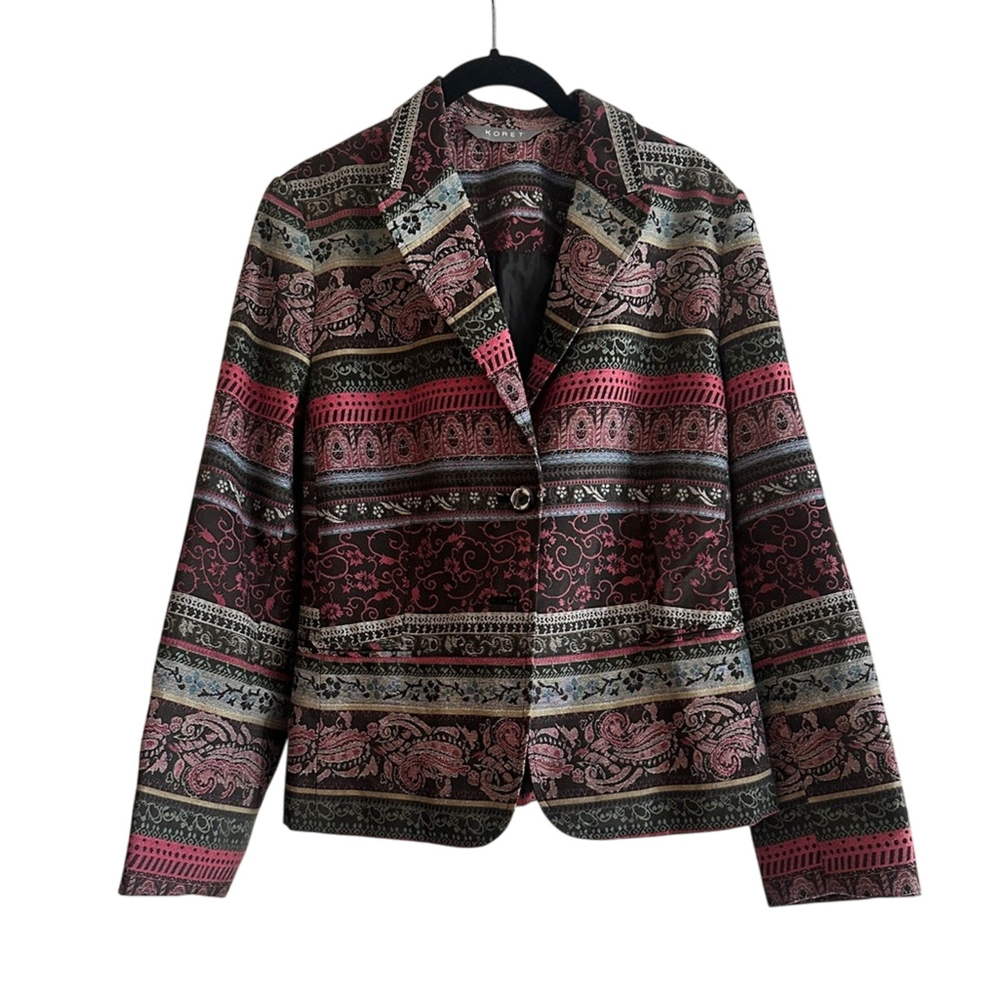 Beautiful Koret multicolored woven mixed media blazer size small