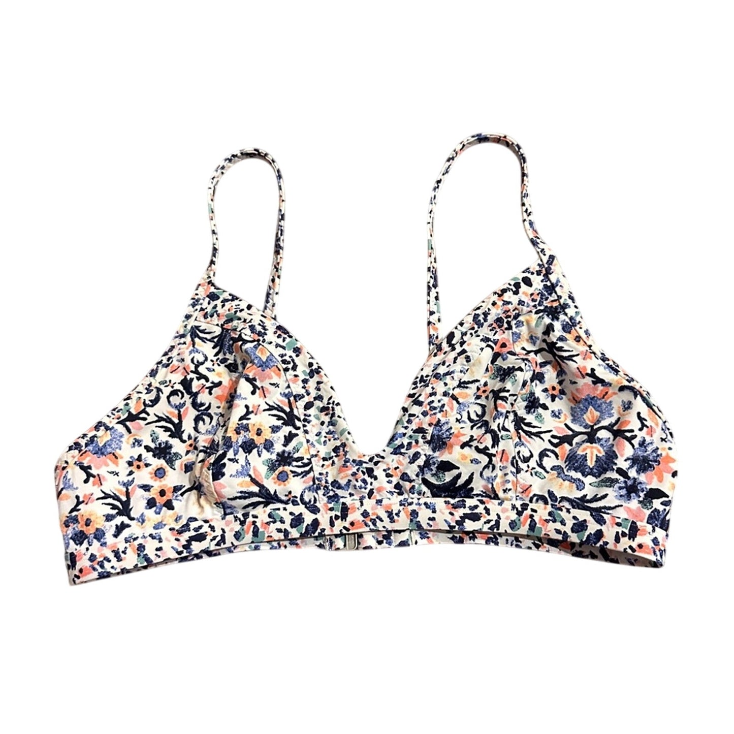 🍷Athleta mixed media floral print bikini top size small