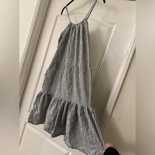 BOHO ME Navy and white stripped dress size medium