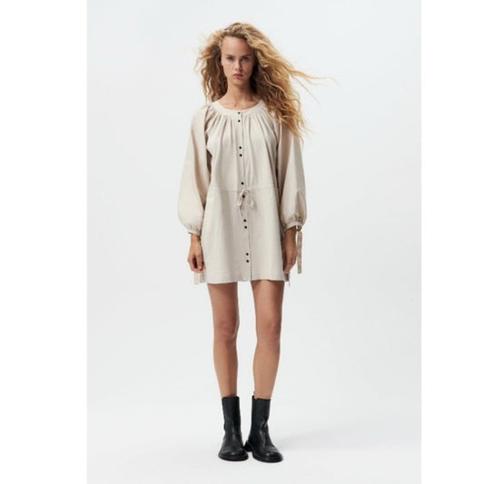 Zara 100% cotton long sleeve button down dress size small
