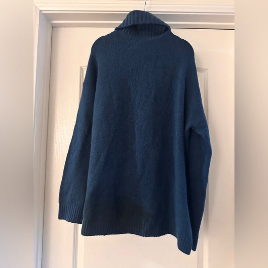 NWT Ann Taylor Outlet wool blend blue turquoise turtleneck size XL