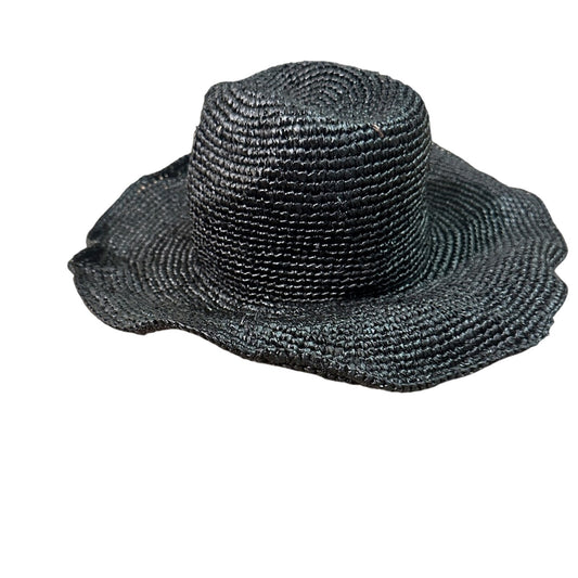 Black straw wide rimmed hat
