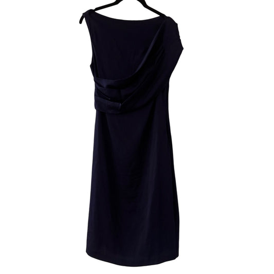🍷RARE Leon Max gorgeous cobalt blue draped silk dress size 8