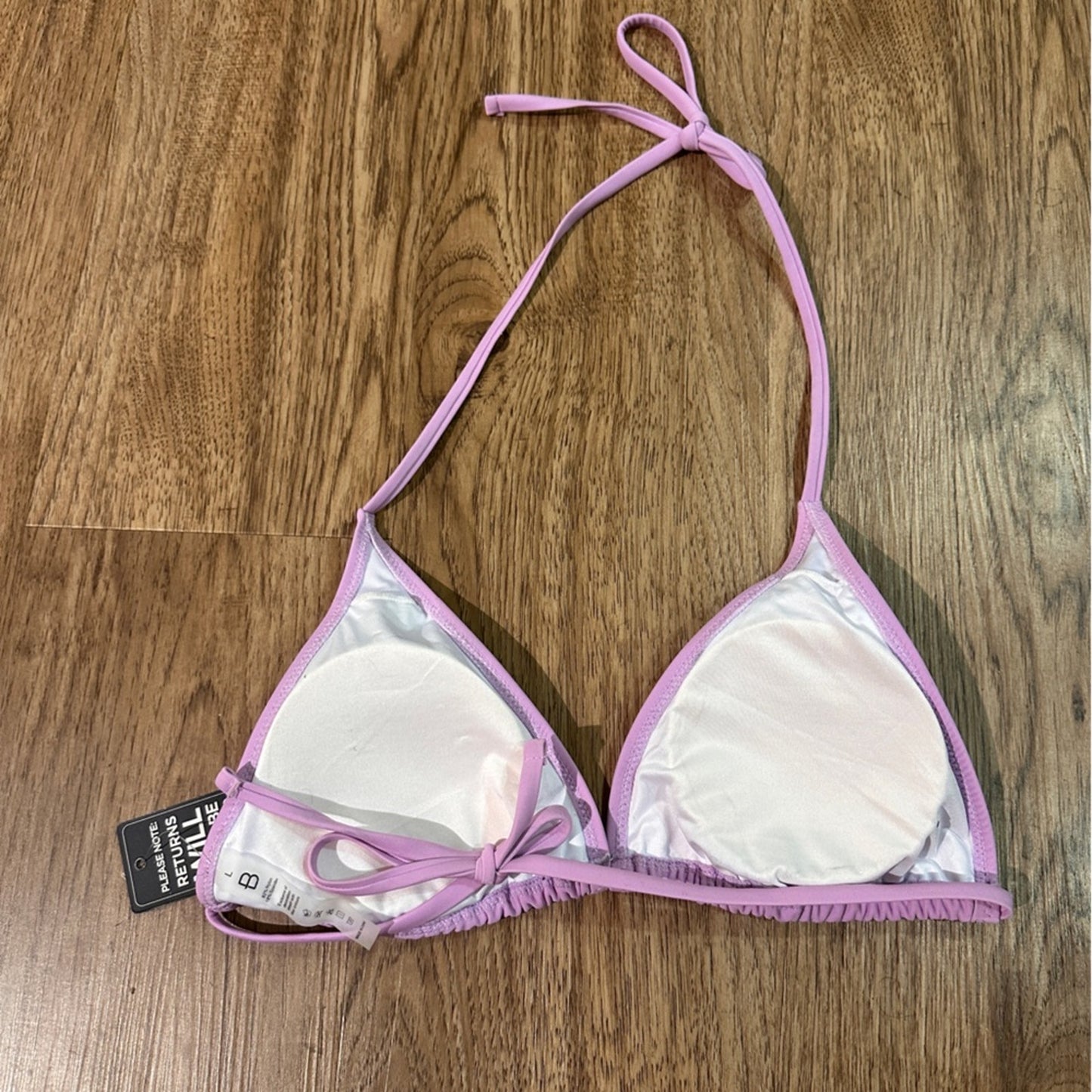 NWT BMJL purple bikini top size large