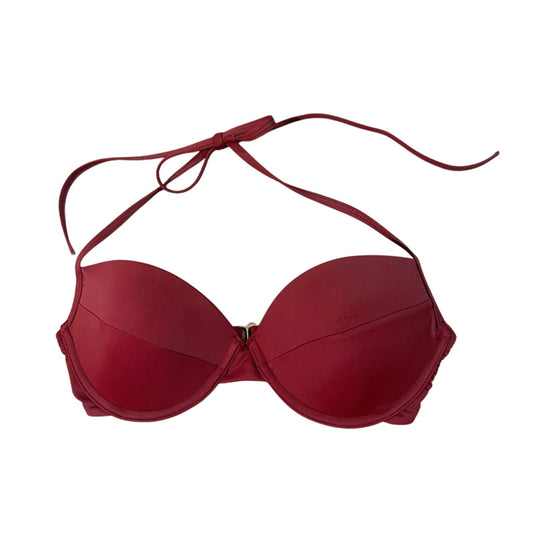 Icon swim dark red padded bikini halter top size small