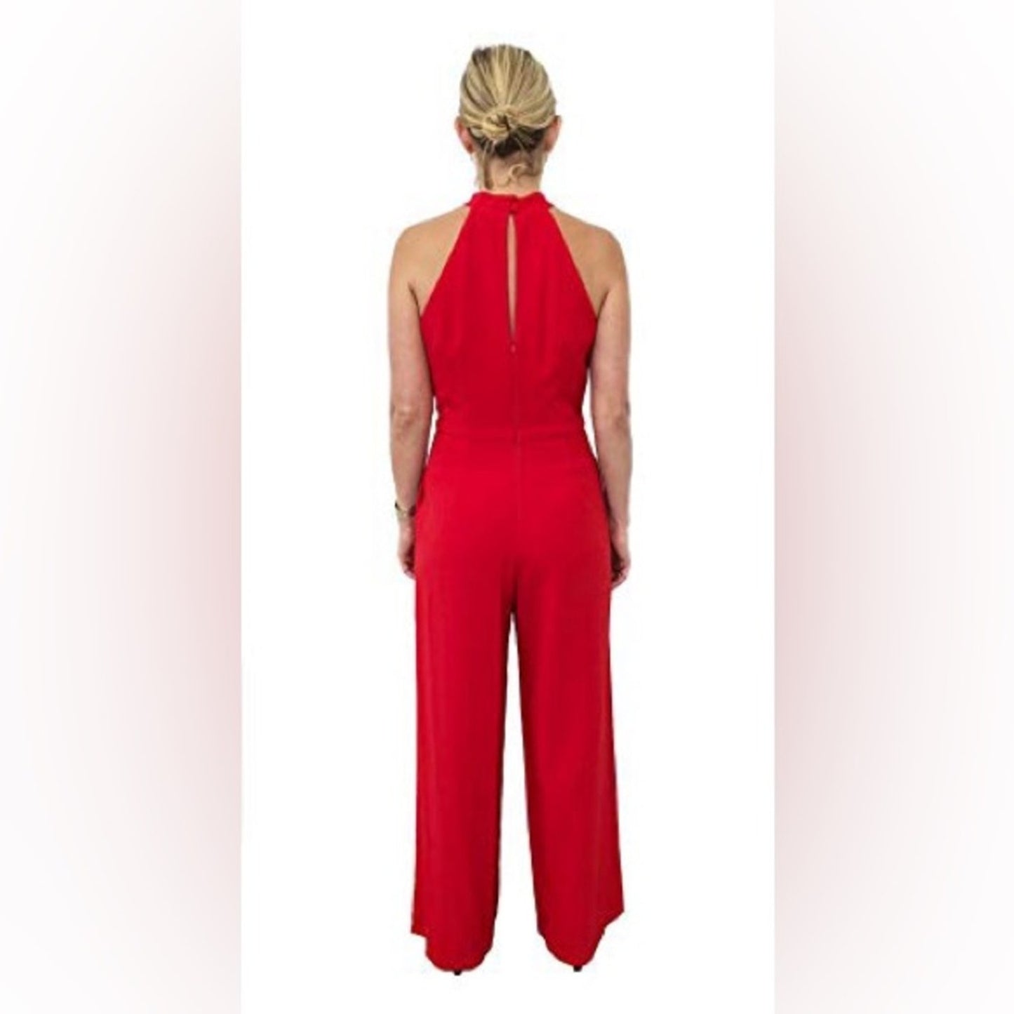 🍷 NWT Julia Jordan red twist front halter jumpsuit size 10