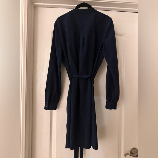 Michael Michael Kors Navy Blue Belted Shirt Dress size medium