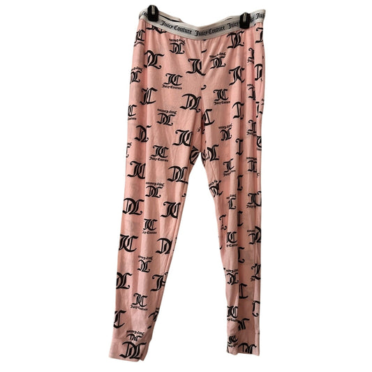 Juicy Couture print pink and black pajama pants size large