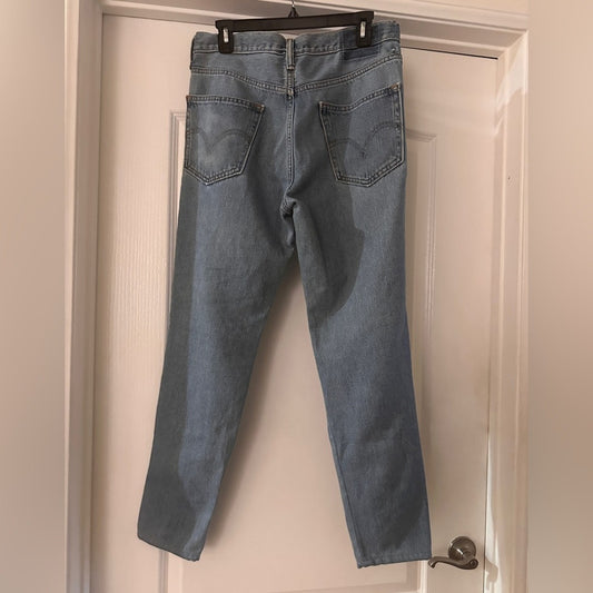 Distressed straight leg jeans 100% cotton size 31