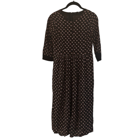 Club Monaco black abstract polka dot midi dress size 00
