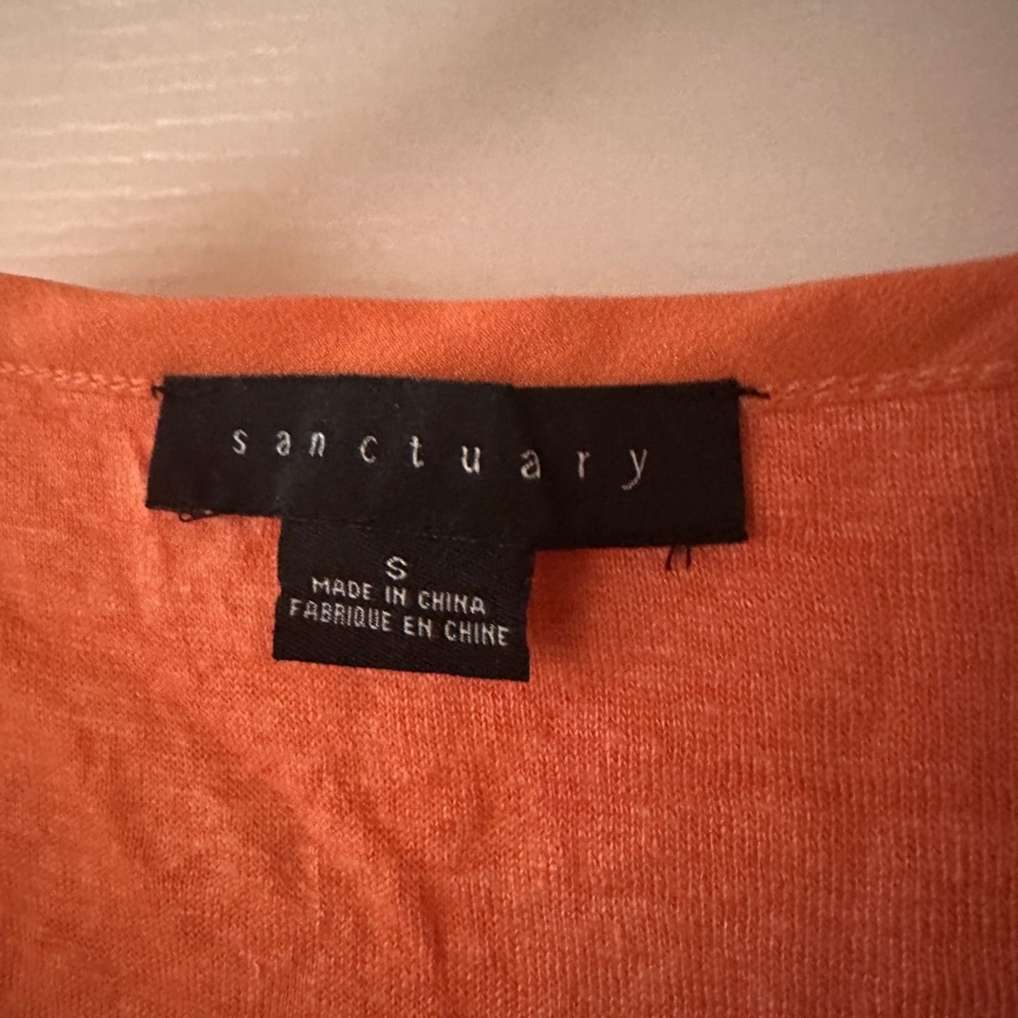 Sanctuary 100% linen orange sleeveless top size small