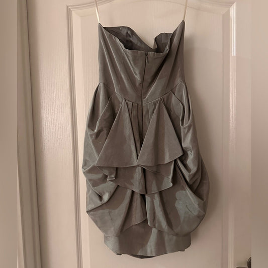 Coley Claire grey draped cocktail dress size 4