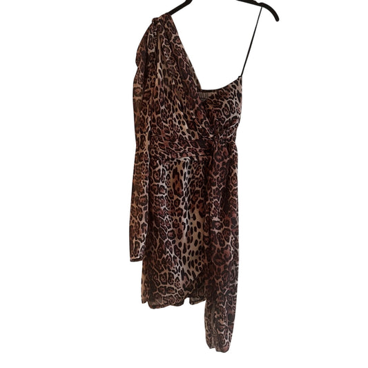 Fashion Four one shoulder cheetah print mini dress size small