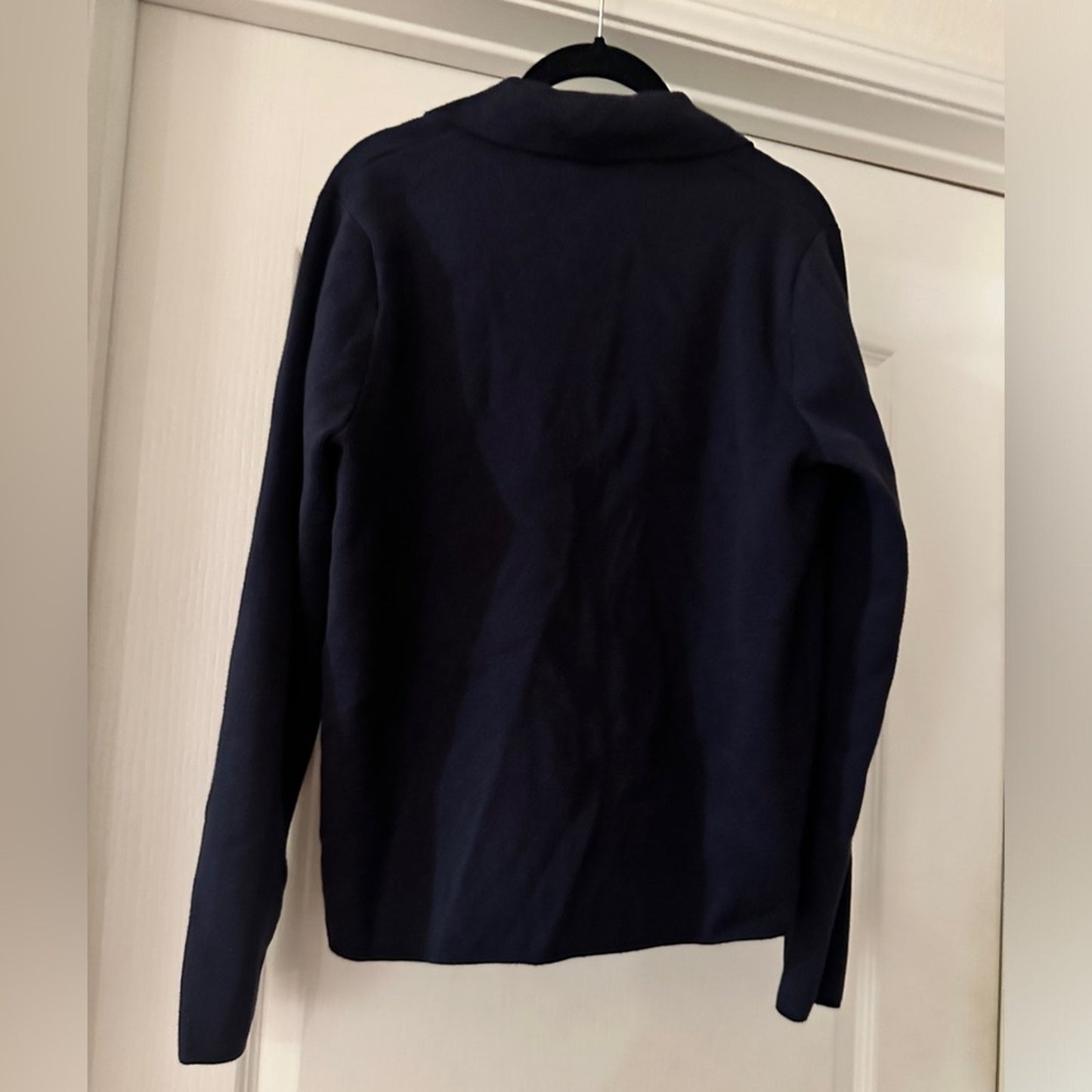 Zara Dark Navy collared knit cardigan size medium