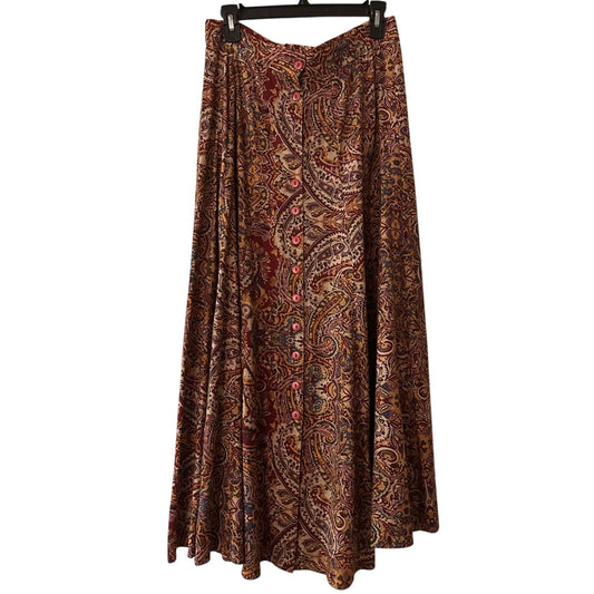 Express vintage dark red printed maxi skirt size medium