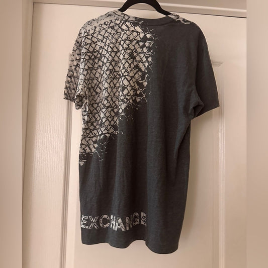 Armani Exchange grey geometric burnout tee size medium