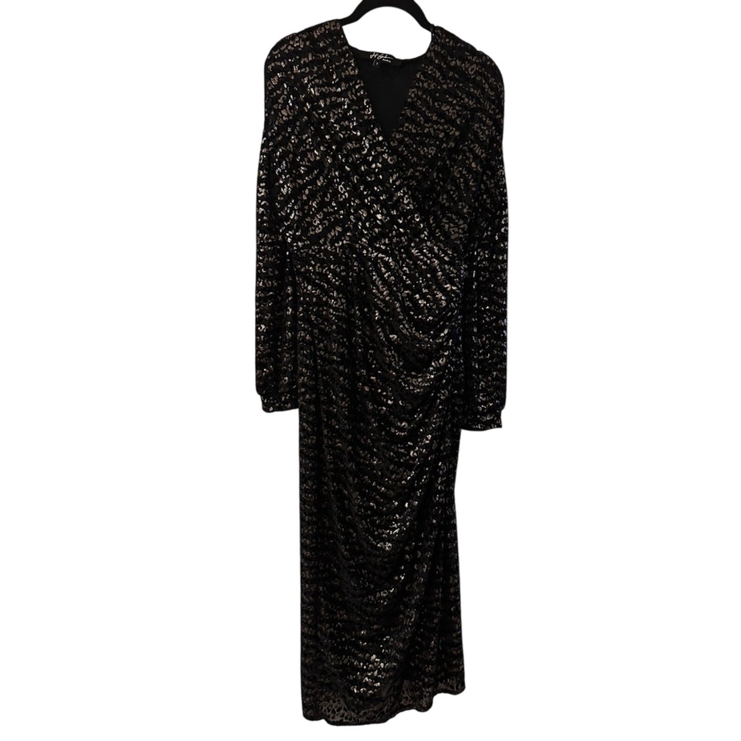 Jeff Gallano black and metallic animal print believer dress size 1 / small