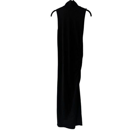 Zara black ribbed knit turtleneck tank dress size medium