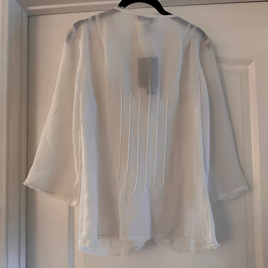 NWT Uniform John Paul Richard white blouse size medium