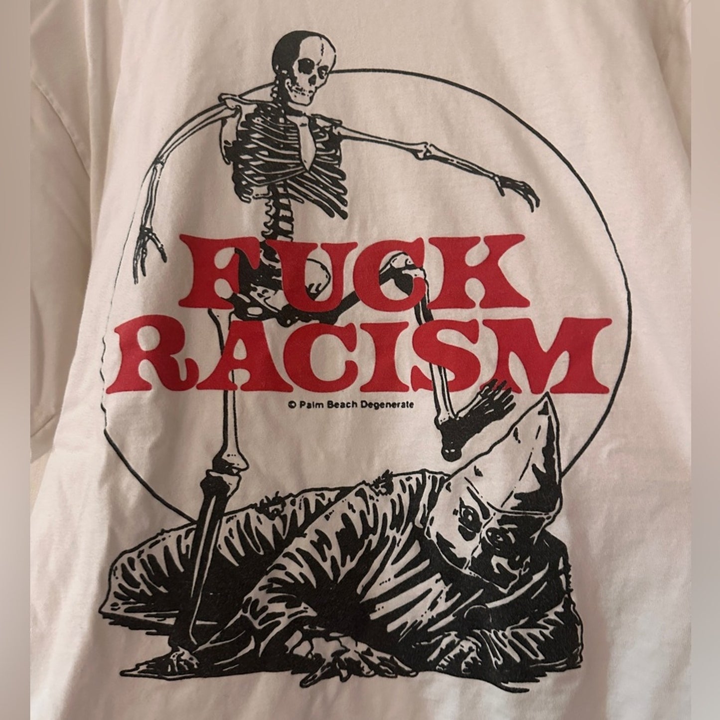 Palm Beach Degenerate *eff* racism graphic tee size extra large