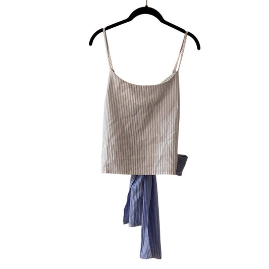 NWT Prettylittlething blue and white contrasting stripe cami top size 12