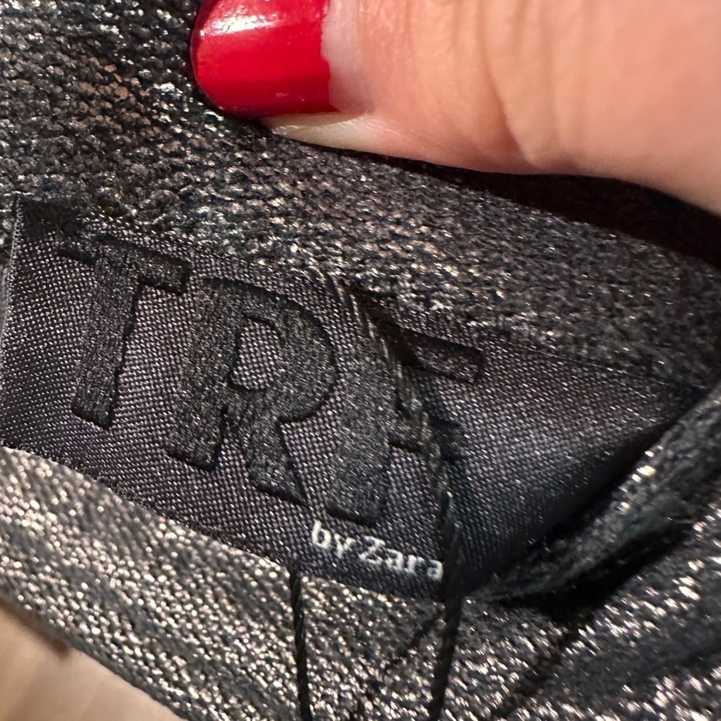 Zara TRF grey silver metallic pencil skirt size small