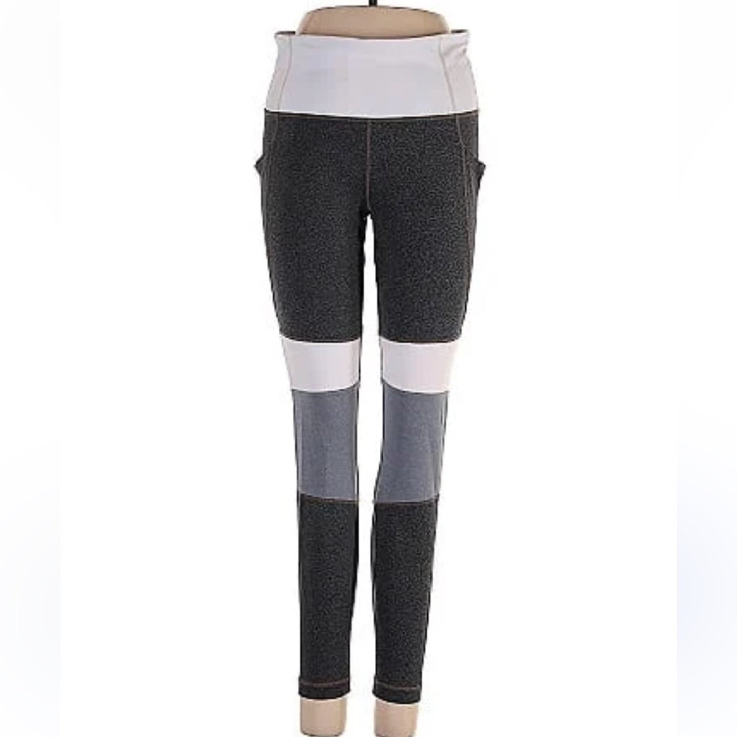 Athleta grey and while color block leggings size small