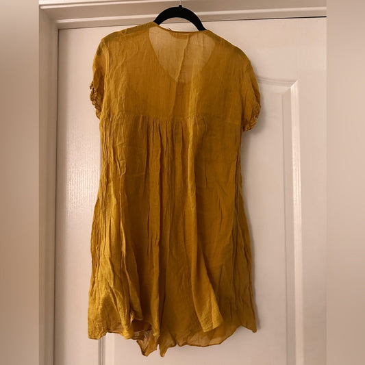 Zara mustard gauze playsuit romper size small