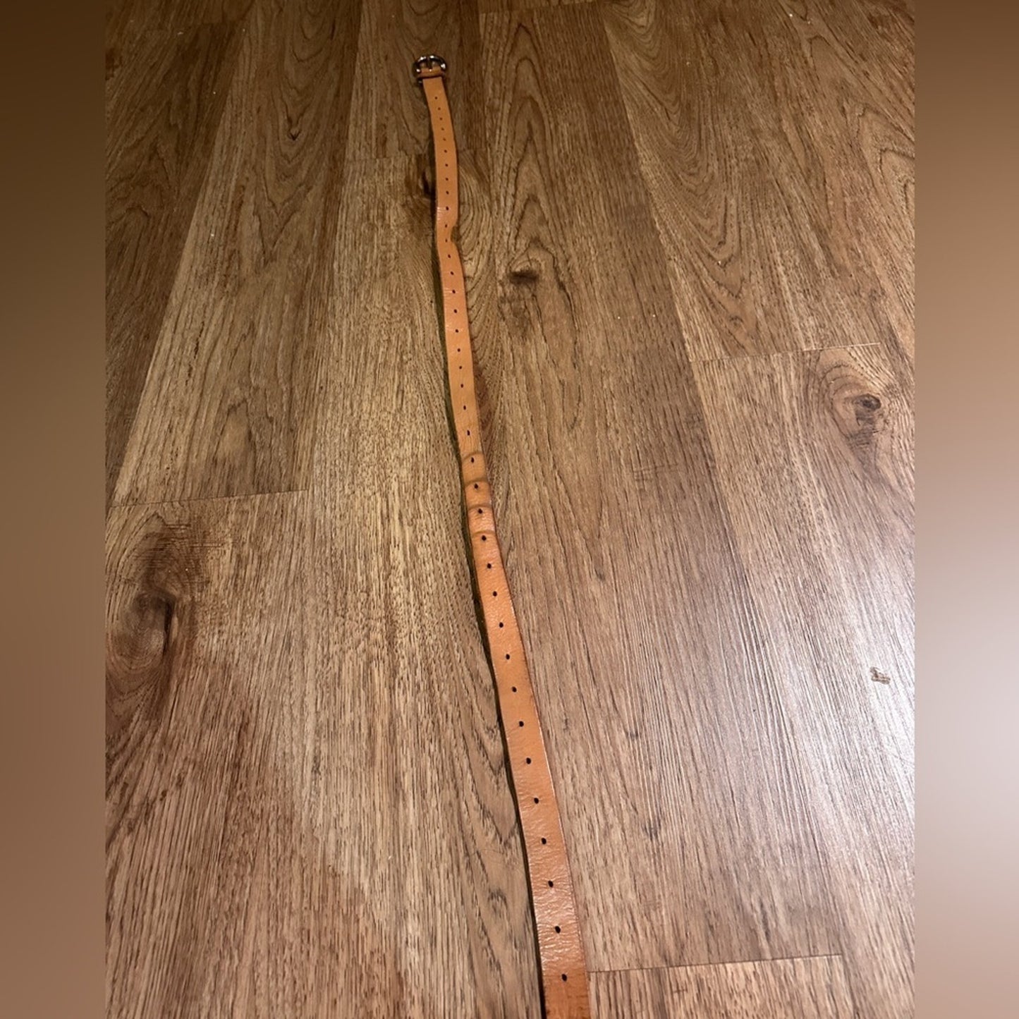 Light brown leather belt