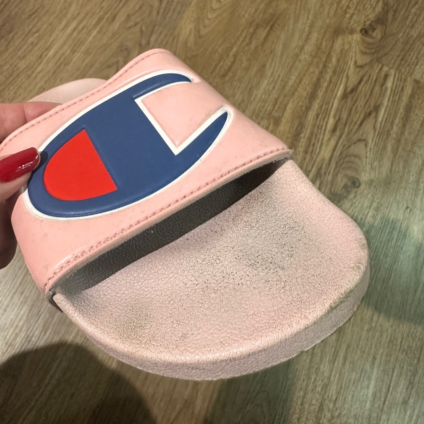 Champion pink slides size 6Y