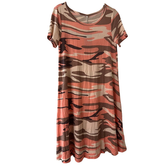 NWT Popyoung Camouflage Print Pink And Brown Women's Dress size small