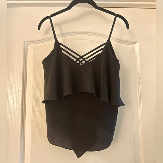 Sugar Lips black tank blouse size small