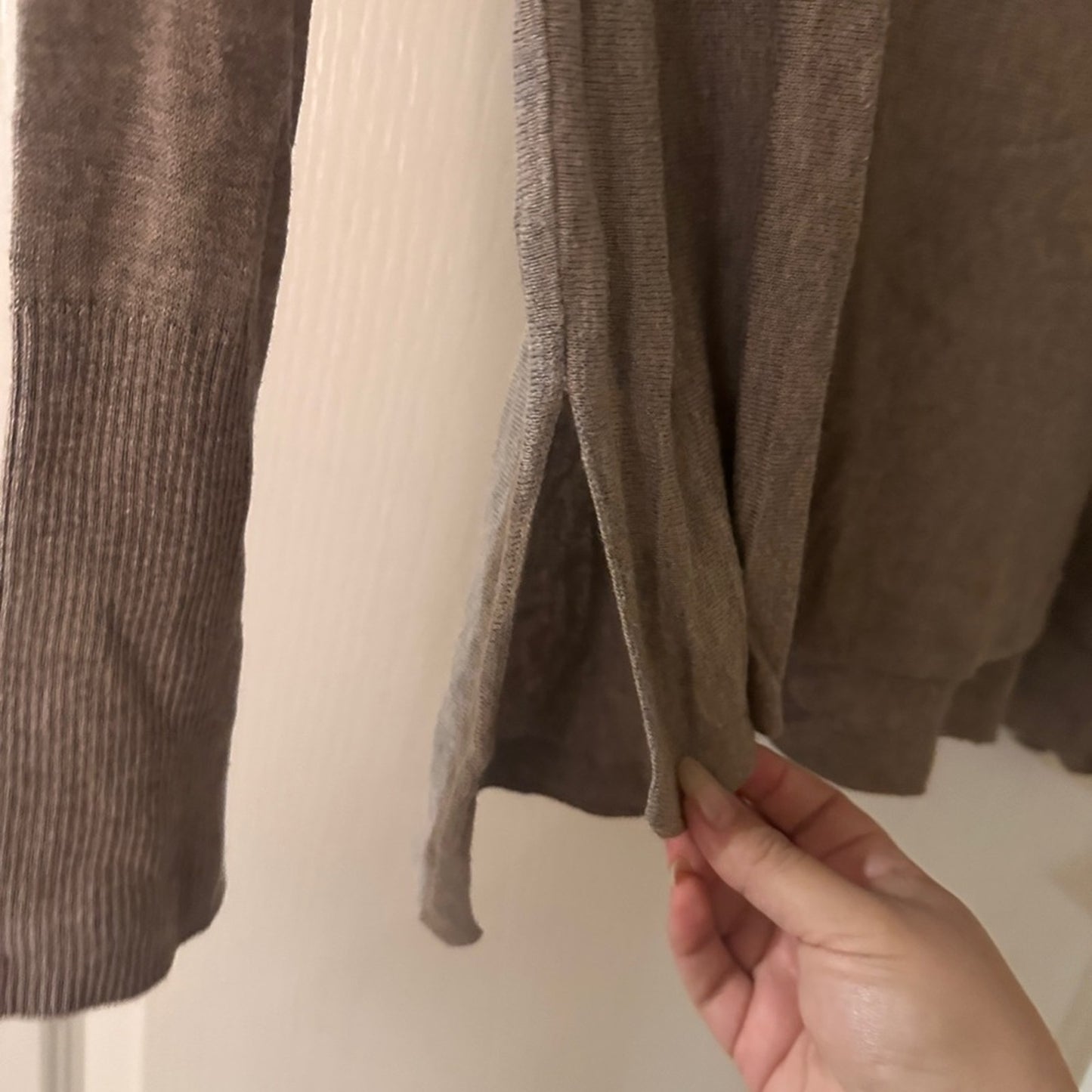 Old Navy light brown round neck long sleeve tee size large