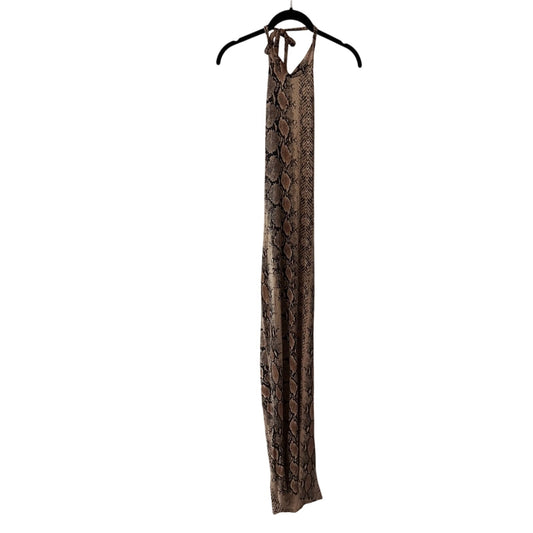Pretty little think brown snake print halter dress size medium