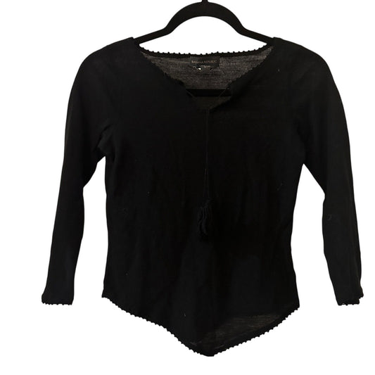 Vintage Y2K Banana Republic black wool blend knit blouse size small