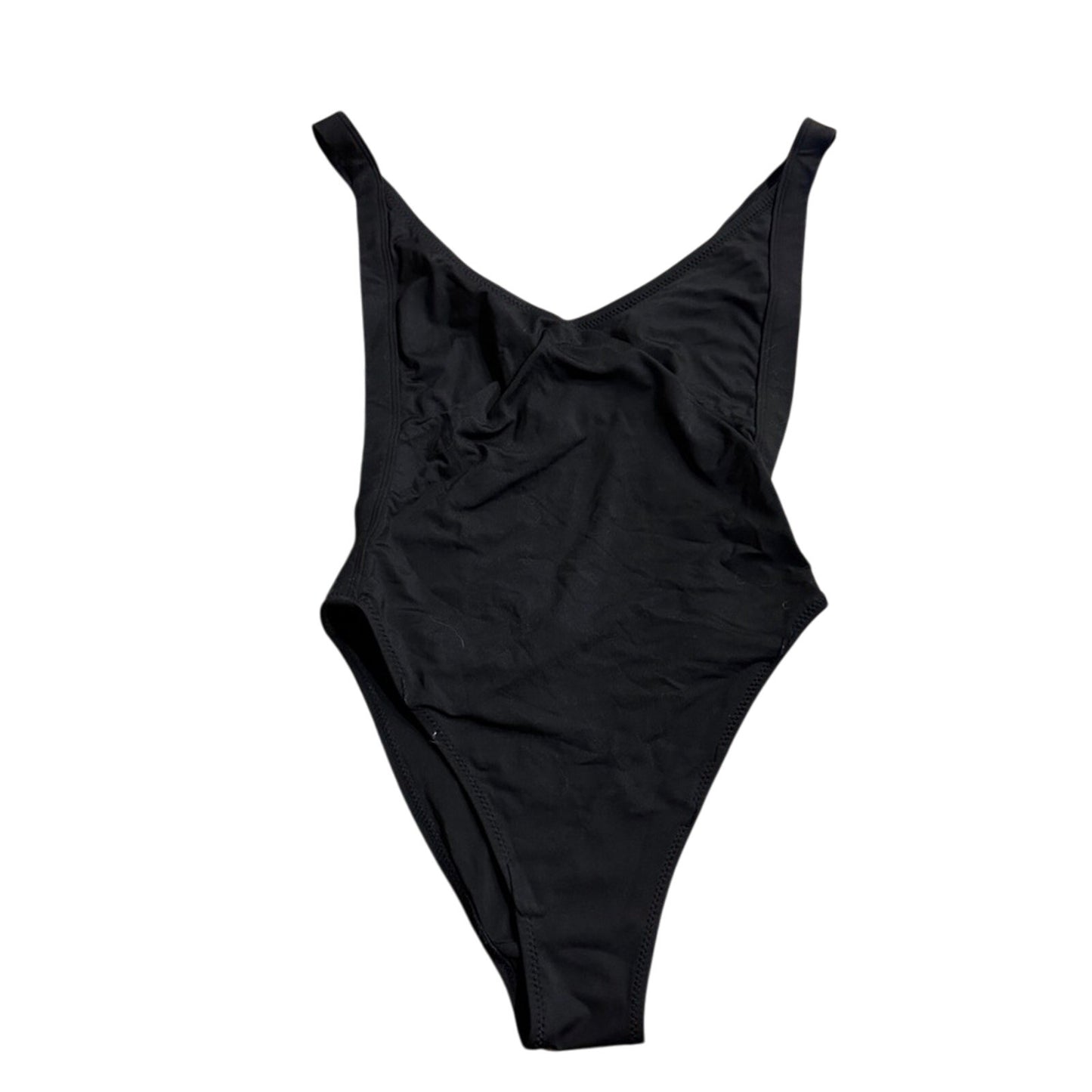 🍷H&M black low cross cross back one piece bathing suit size 2