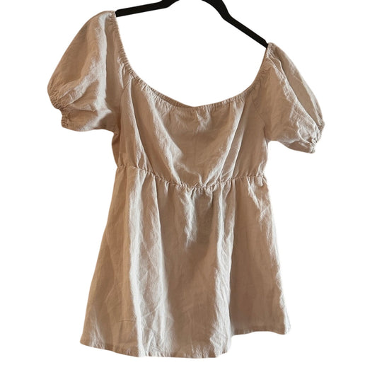 NWT Prettylittlething sand cotton smock top size 4 maternity