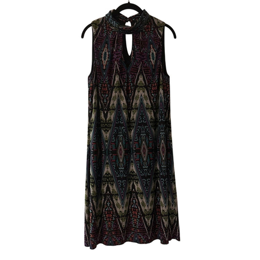 🍷London Times multicolor tribal diamond print sleeves dress size 10