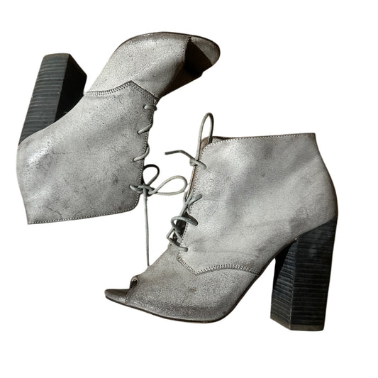🍷ASOS grey open toe heeled ankle booties size 5