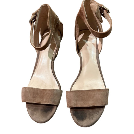 Nine West leather suede platform sandals size 8