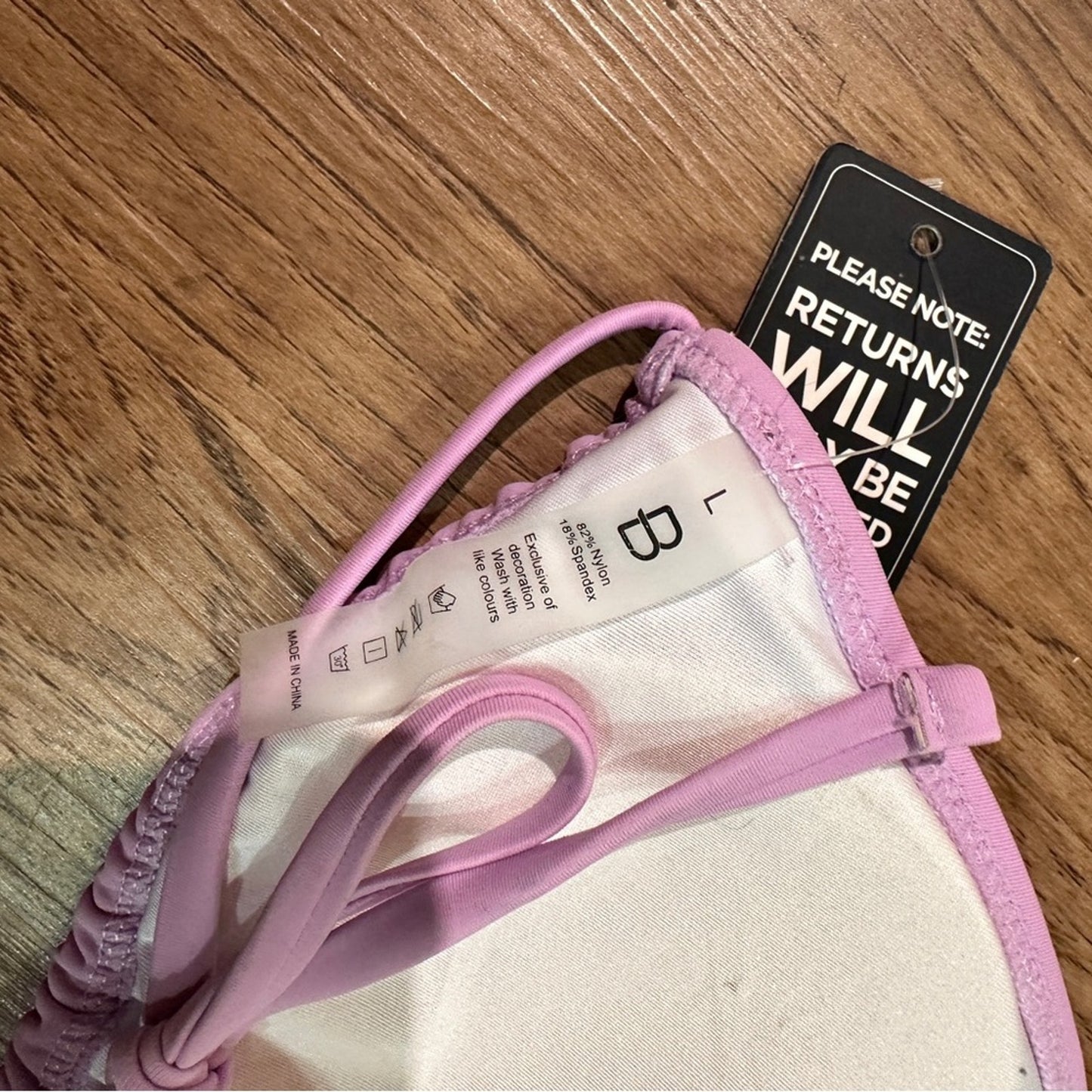 NWT BMJL purple bikini top size large