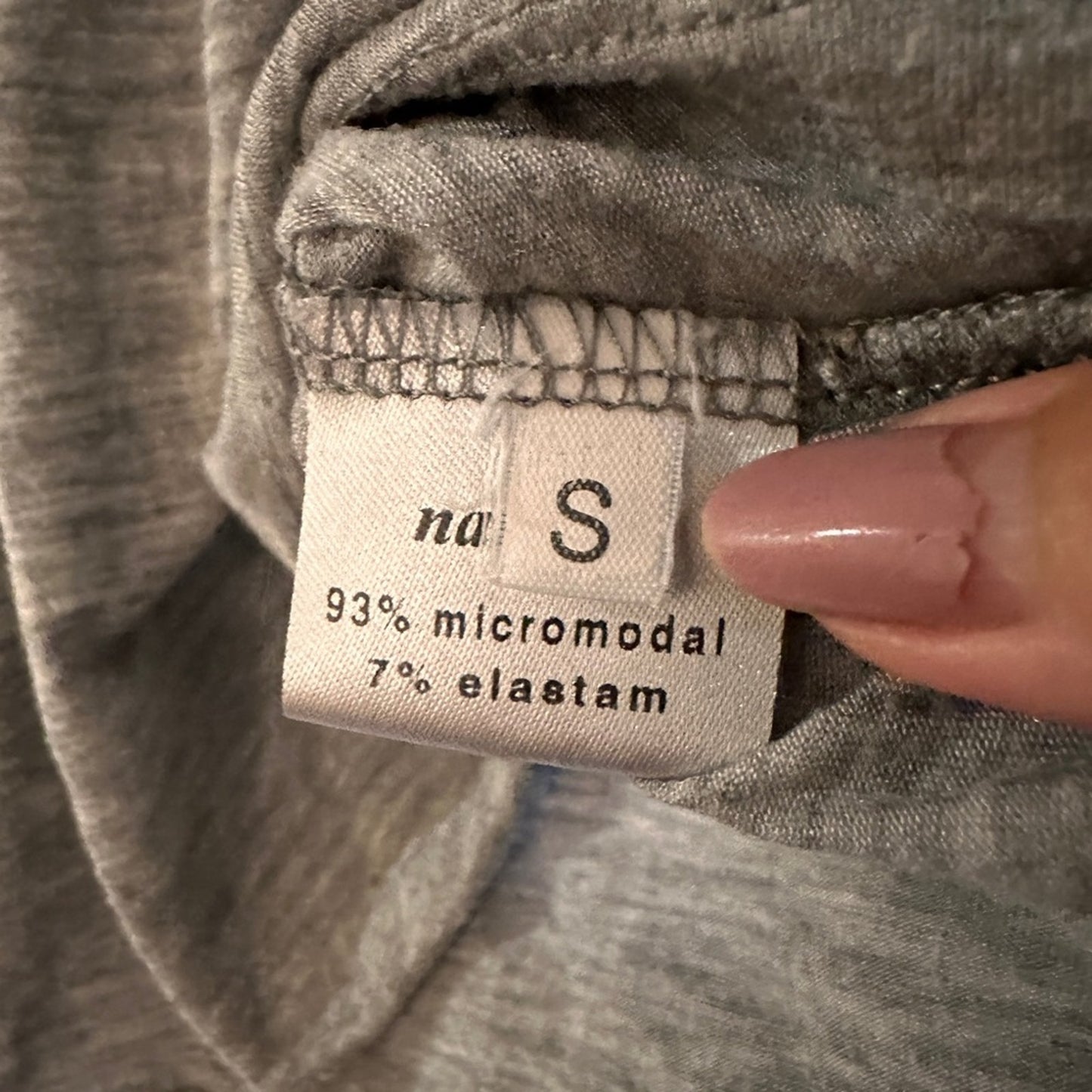 Namoo Italy grey modal tee shirt size small