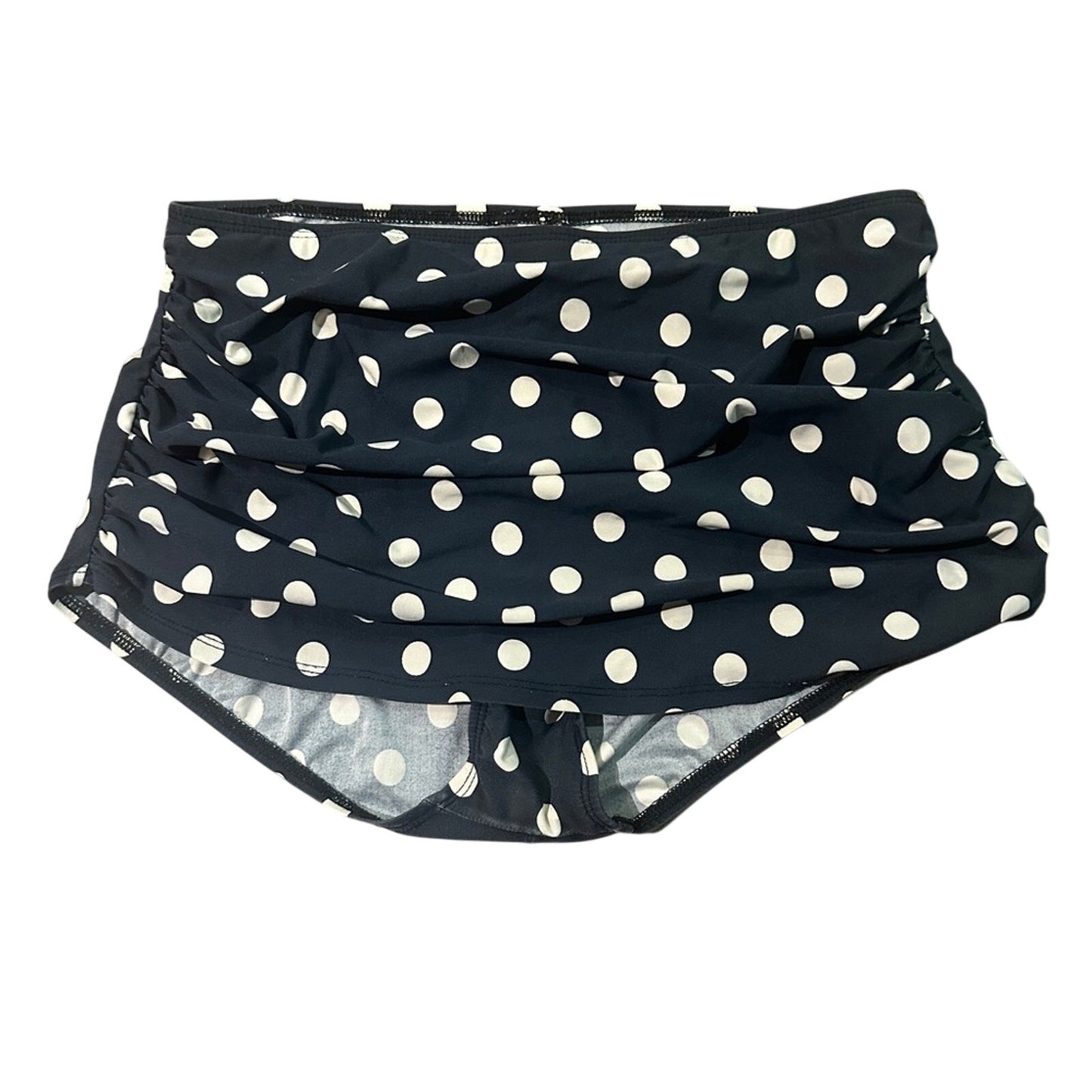 ModCloth retro high waisted swimsuit bottoms navy and white polka dot size 16
