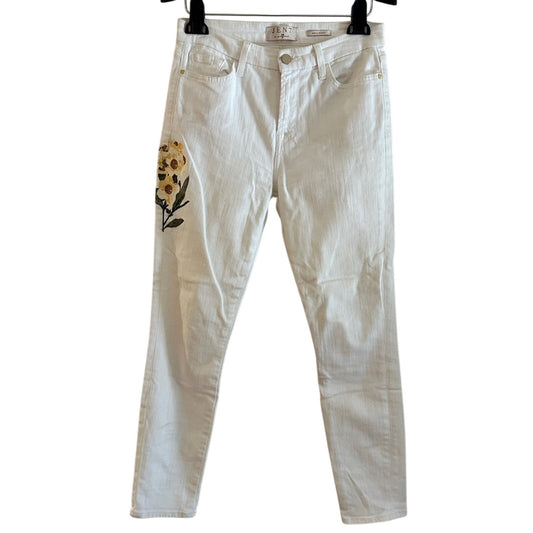 🍷Jen 7 by Sevens Jeans white mid rise ankle skinny jeans size 4