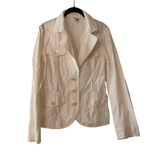 H&M white cotton jacket size 10